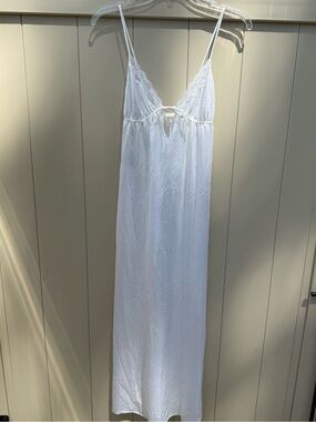 Vintage Barad & Co Union Made Ivory Lace Trimmed Slip Dress petite